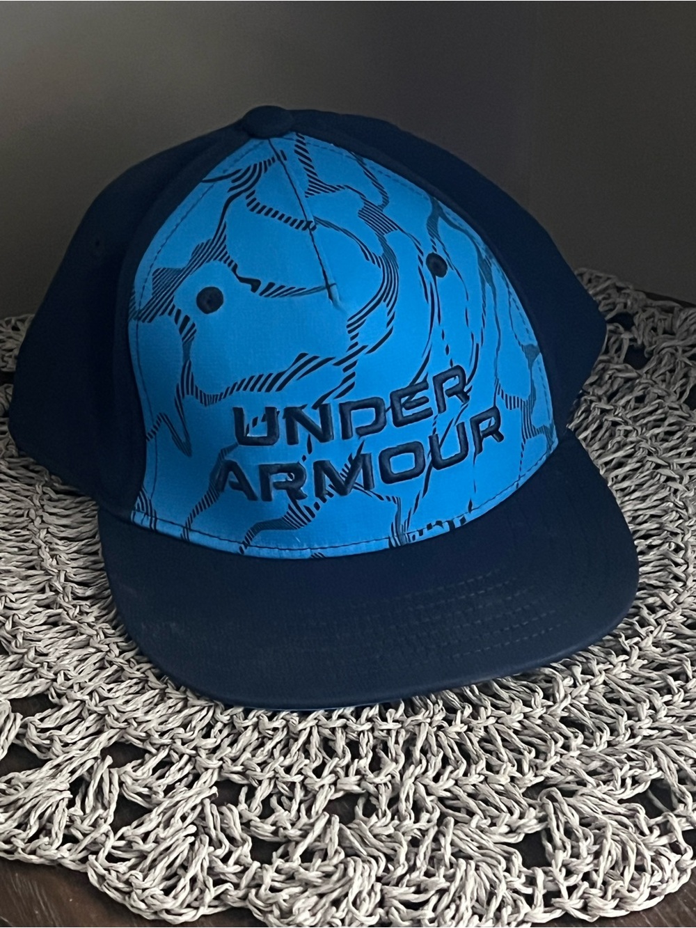 Under Armour Kids Navy and Bright Blue Logo Hat